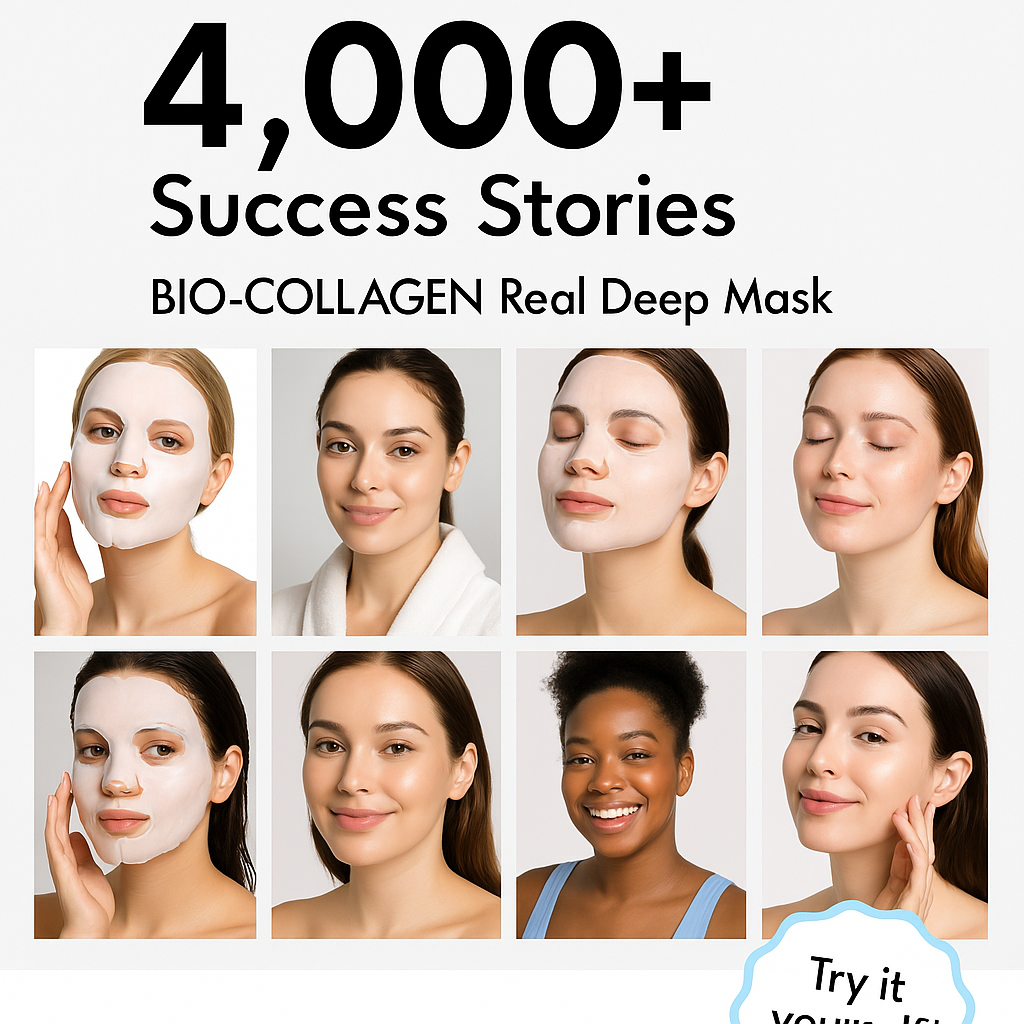 Masque Visage Collagène  Bio - Effet Éclat Immédiat| Collagène Glow