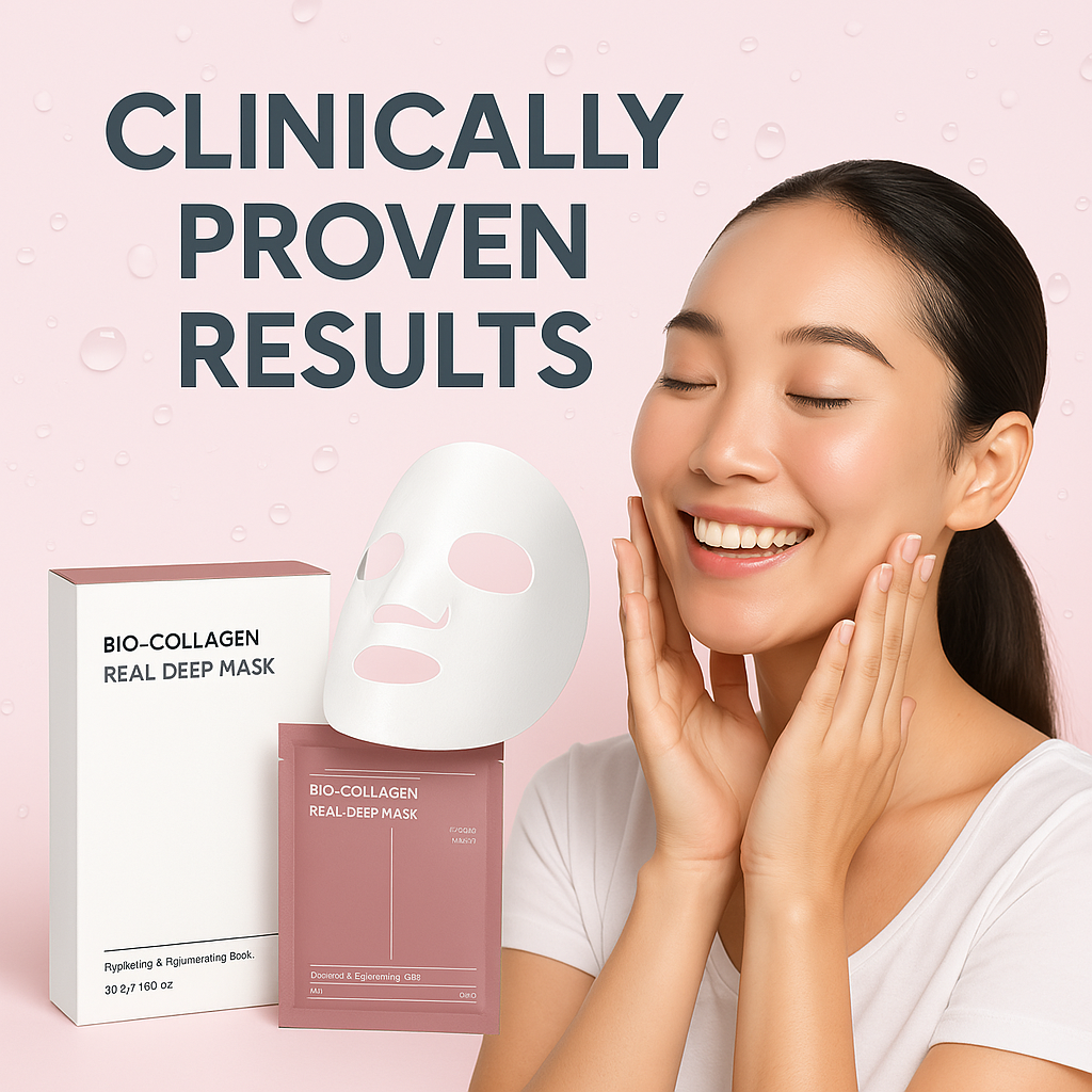 Masque Visage Collagène  Bio - Effet Éclat Immédiat| Collagène Glow