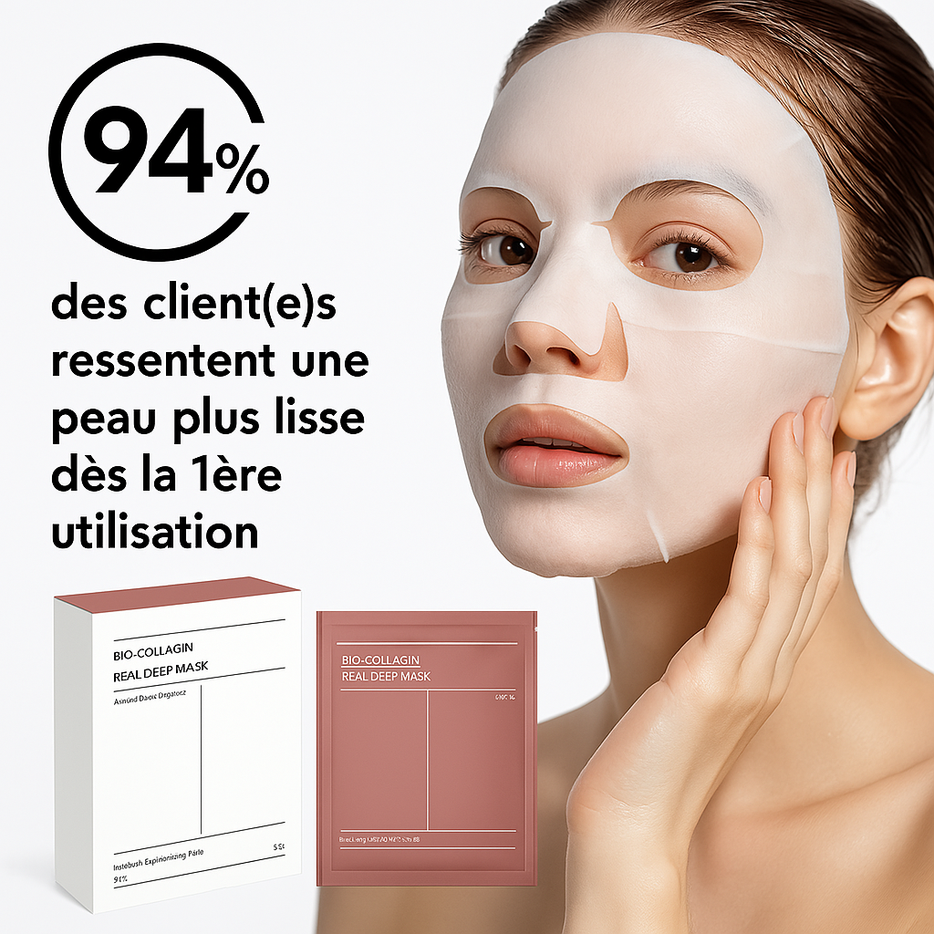 Masque Visage Collagène  Bio - Effet Éclat Immédiat| Collagène Glow